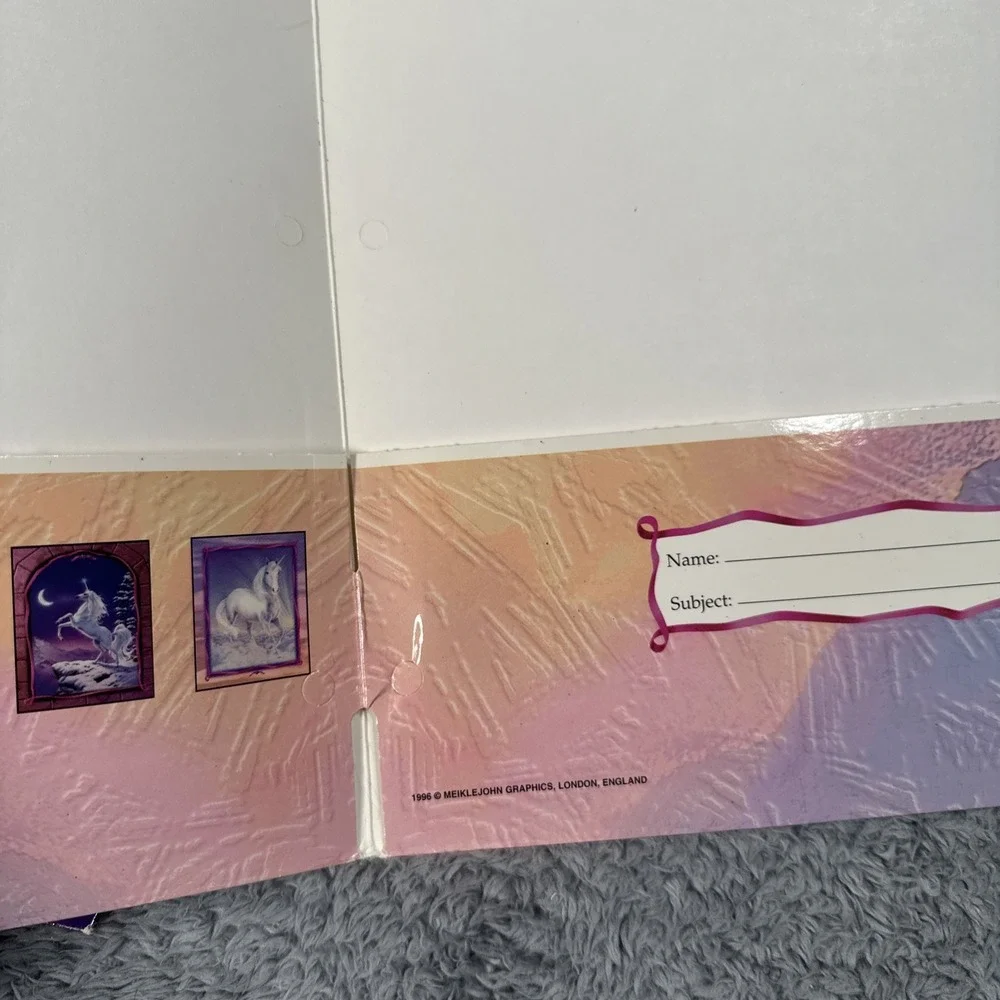 Lot Of 4 Vintage Y2K Unicorn Princess Folders Stuart Hall Swing Castle Unicorn